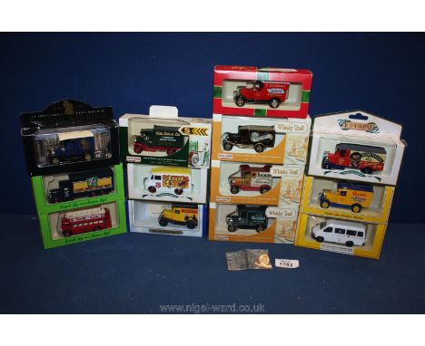 A quantity of (13) boxed, less common toy commercial vehicles of advertising type 2 of "7up" incl. 1932 AEC Regent open top b
