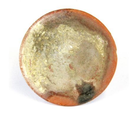 A red Iron Age pottery bowl, circa 7th Century B.C. from Jordan with a numbered collection label to underside, Size. 8.5 x 3.