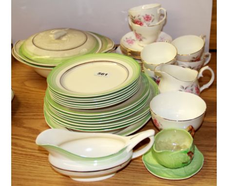 An Art Deco part dinner service, together with a Duchess tea set.