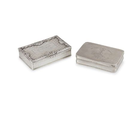  PERTH – A SCOTTISH PROVINCIAL SNUFF BOX TM (UNKNOWN) marked TM, eagle, TM, of simple rectangular outline with reeded sides, 
