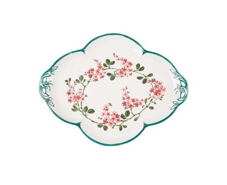  WEMYSS WARE LARGE 'VIBURNUM' LOBED TRAY glazed earthenware, impressed maker's mark WEMYSS WARE/ R.H.& S. 44cm wide   