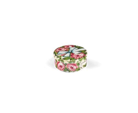  WEMYSS WARE 'CABBAGE ROSES' RIBBON BOX glazed earthenware, impressed maker’s mark WEMYSS 14cm diameter Provenance: The Georg