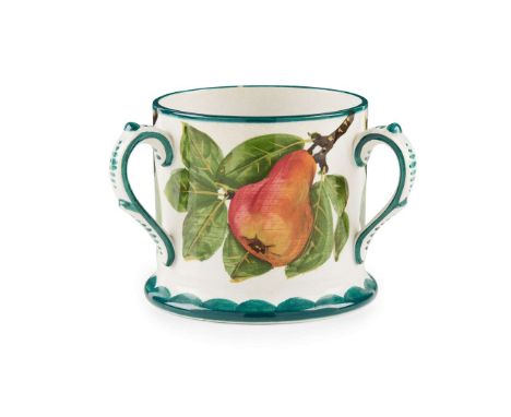  WEMYSS WARE SMALL 'PEARS' LOVING CUP glazed earthenware, impressed maker's mark WEMYSS 10cm high   