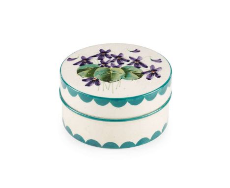  WEMYSS WARE 'VIOLETS' LOW POMADE glazed earthenware, painted by David Grinton, painted and impressed maker's mark WEMYSS 10c