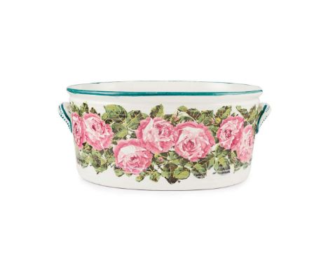  WEMYSS WARE 'CABBAGE ROSES' FOOTBATH glazed earthenware, painted and impressed maker’s mark WEMYSS 50cm long  Exhibited: Lon