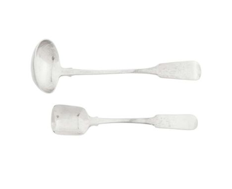  BANFF – A SCOTTISH PROVINCIAL FIDDLE PATTERN TODDY LADLE WILLIAM SIMPSON marked WS, e, thistle, B, Fiddle pattern; together 