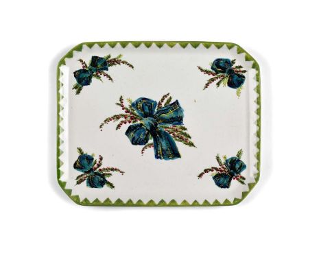  WEMYSS WARE 'HEATHER AND TARTAN' COMB TRAY glazed earthenware, impressed maker’s mark WEMYSS 26cm long   