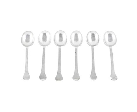  GLASGOW - A RARE SET OF SIX SCOTTISH PROVINCIAL TREFID SPOONS GEORGE LUKE CIRCA 1686 each with a trefid terminal, the revers
