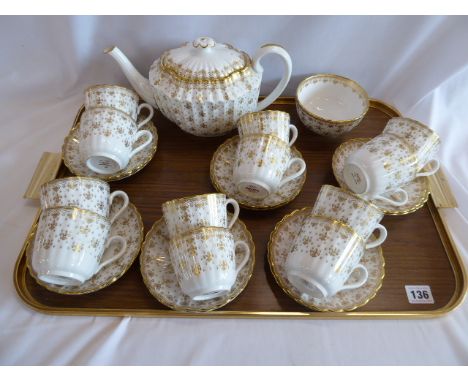 Spode Fleur De Leys gold tea service (26) 