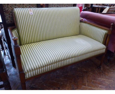 Edwardian mahogany salon sofa 