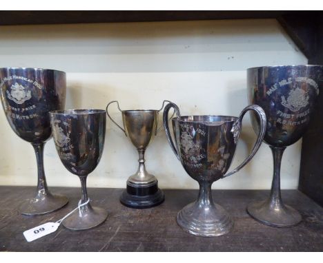 Silver plated trophy cups - Mappin and Webb - Mile races etc R D Kitson c1900/1901 (5) 