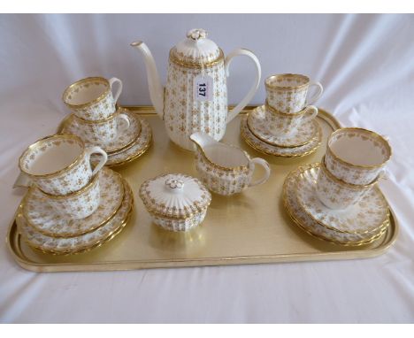 Spode Fleur De Leys gold coffee service (15) 