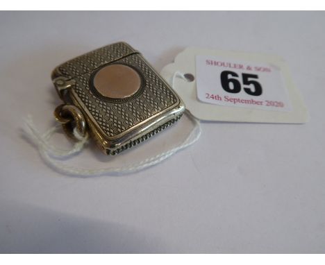 Silver engine turned vesta case 