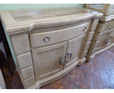 "Brunswick" classic design marble inset buffet sideboard with pull-out end slides (Mark Webster) 