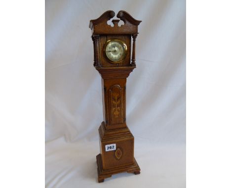 Miniature wooden longcase clock (18" tall )