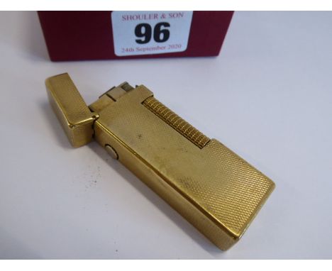 Dunhill gold plated engine turned cigarette lighter
