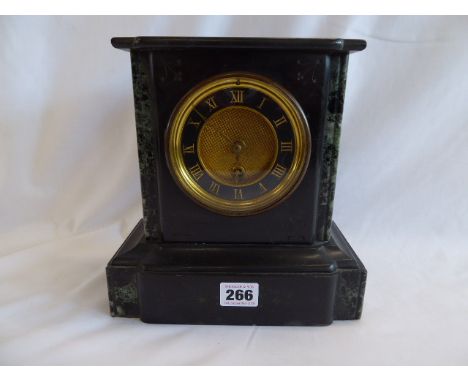 Slate mantle clock - Brevette, Paris (missing pendulum) 
