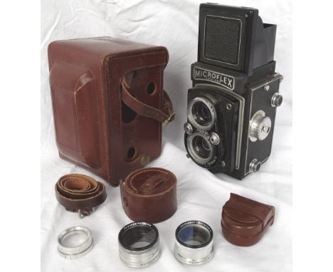 MPP MICROFLEX TWIN LENS CAMERA & 3 LENSES 