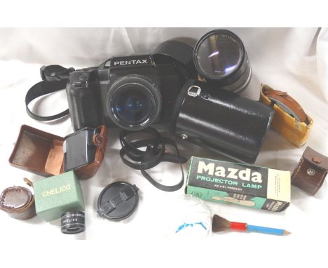 PENTAX SF7 CAMERA & AUTO TAMRON LENS ETC 