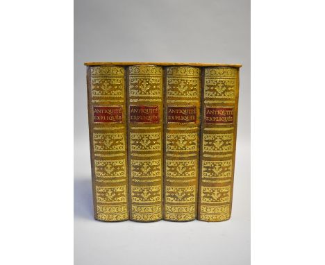 A Leather 'Book' Tantalus Box containing Three Glass Decanters for Whisky, Gin and Cognac. The Four Book Back Inscribed "Anti