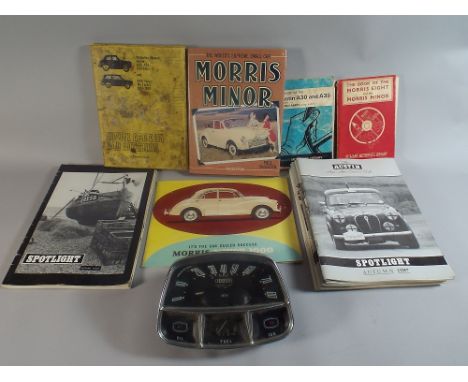 A Collection of Vintage Motoring Ephemera to include Smiths Speedometer, Books on Morris Minor and Collection of Austin A30 W