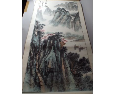 A Chinese Hand Painted Scroll. 160cmx50cm 
