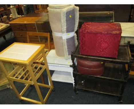 A LLOYD LOOM STOOL, SCHOOL CHAIR ETC  (6)