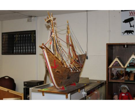 A LARGE MATCH-STICK MODEL OF A SHIP