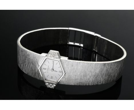Elegante Chopard 750 Weißgold Damenarmbanduhr mit Brillantbesatz (zus. ca. 0.20ct/VVS-VS/W), 53,8g, L. 18,8cm, Expertise Elis