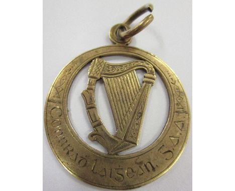 A G.A.A. Hurling Medal for Wexford, 1904 An attractive 9ct gold pierced circular medal by Hopkins & Hopkins,  won by Cooke of