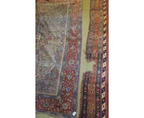 A 19th Century Eastern Runner 12ins x 45ins & Another Rug (both a/f)(2).
