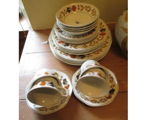 An Adams Dinner & Tea Service for Four, in the Golden Vale Pattern, 24 pieces.