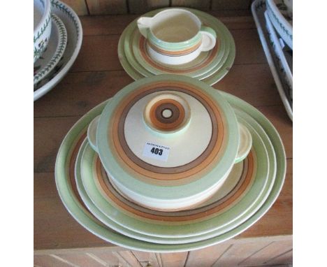 A Clarice Cliff 'Bizarre' Part Dinner Service.