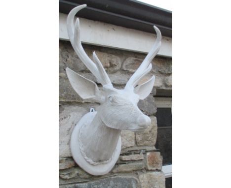 A Timber Stags Head With Bracket