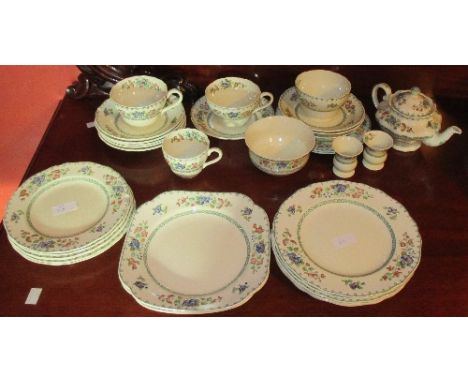 A Collection of Spode Strathmere Pattern Tablewares to include a small teapot.