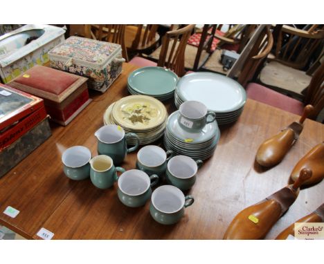 A collection of Denby and Poole dinner and teaware