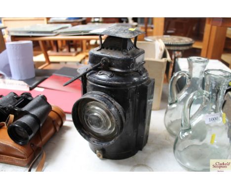A vintage railway lamp