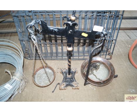 A set of balance scales 