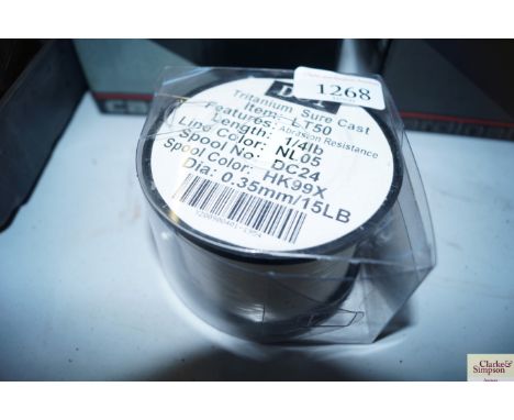 A roll of titanium shore cast fishing line