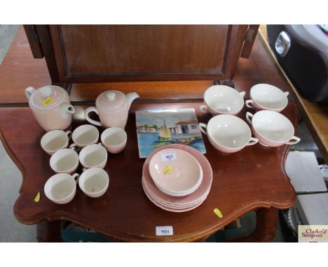 A collection Poole coffee-ware and a decorative tile