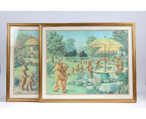 R Garforth, Teddy Bears, pair of watercolours (2)