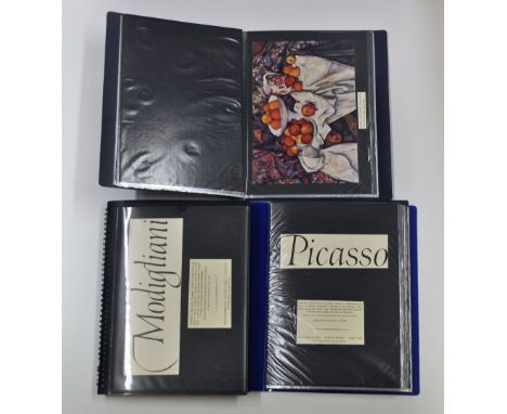 Three folios of 1950s prints including early twentieth century artists such as Picasso, Kandinsky, Modigliani, etc.