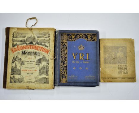 A folio of French architectural drawings circa 1899, a biography of Queen Victoria and a book of photographs of the Jubilee o