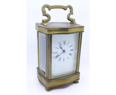 A carriage clock, rear glass panel a/f