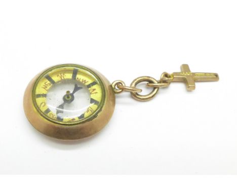 A 9ct gold compass fob, 4.7g