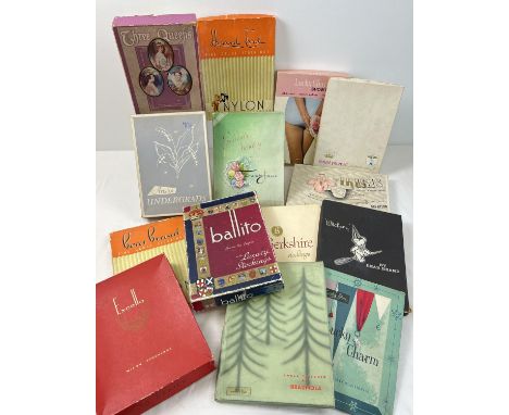 A collection of 15 assorted vintage stocking boxes (empty), to include Lucky Charm, Ballito, Howard Ford, Aristoc, Iris and S