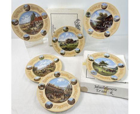 6 boxed ceramic Ltd Edition collectors plates by Christian Luckel for German porcelain house Seltmann Weiden. From the Annual