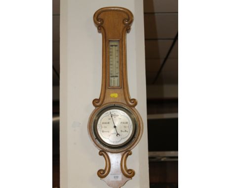 A OAK CASED BAROMETER A/F