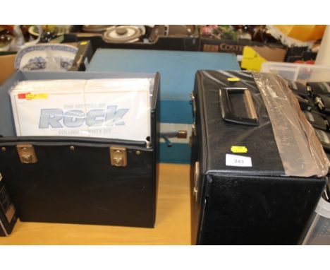 A RECORD PLAYER TOGETHER WITH A QUANTITY OF RECORDS