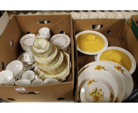 TWO TRAYS OF ASSORTED CHINA, TO INCLUDE PARAGON, ETC